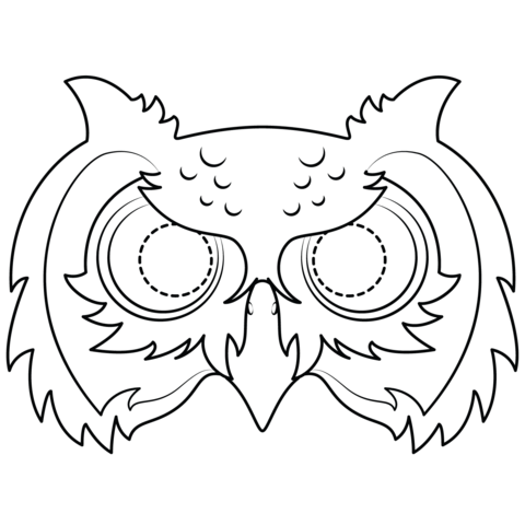 Owl Mask Coloring Page